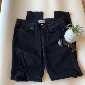 COPY - Paige distressed black Verdugo Ultra Skinn…